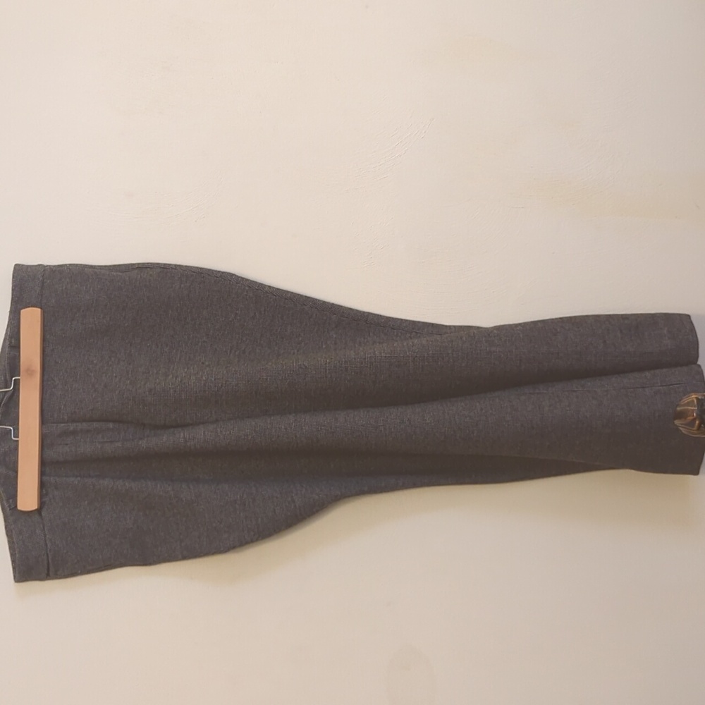 White House Black Market the slim trouser gray herringbone stretch ankle pants